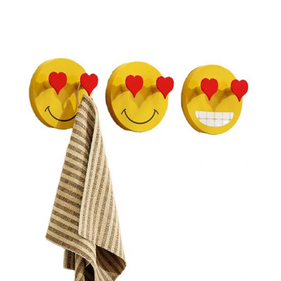 Kendinden Yapışkanlı Kalp Gözlü Emoji Askı 